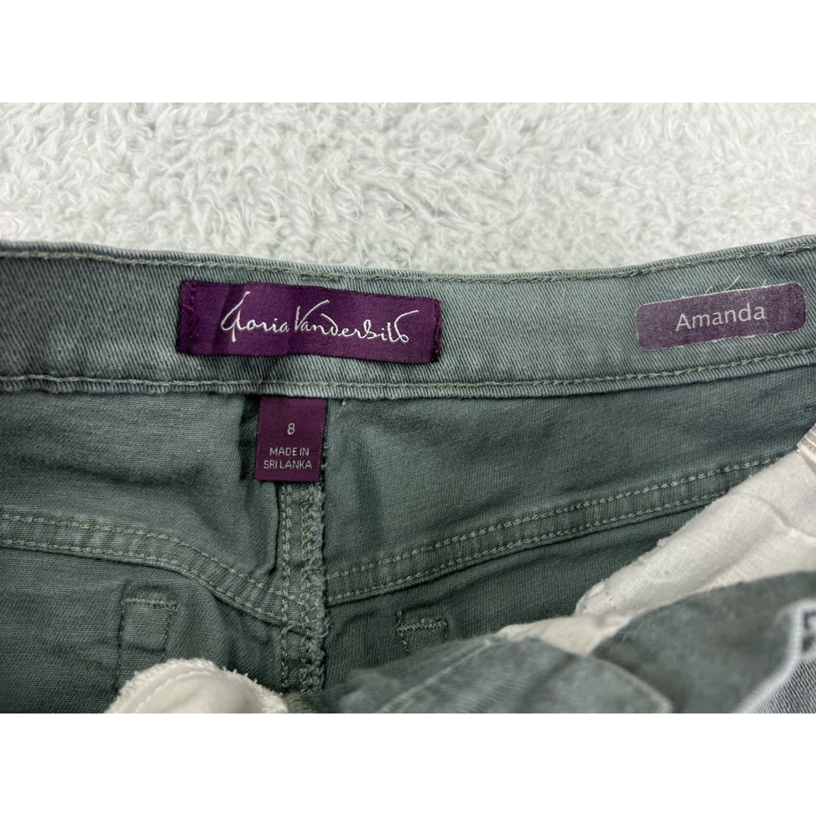 Gloria Vanderbilt VINTAGE Gloria Vanderbilt Amanda Jeans Womens 8 Green Denim 5-Pocket Design Regular Mid Rise Cotton Blend Stretch Size 30" / US 8 / IT 44 - 3 Thumbnail
