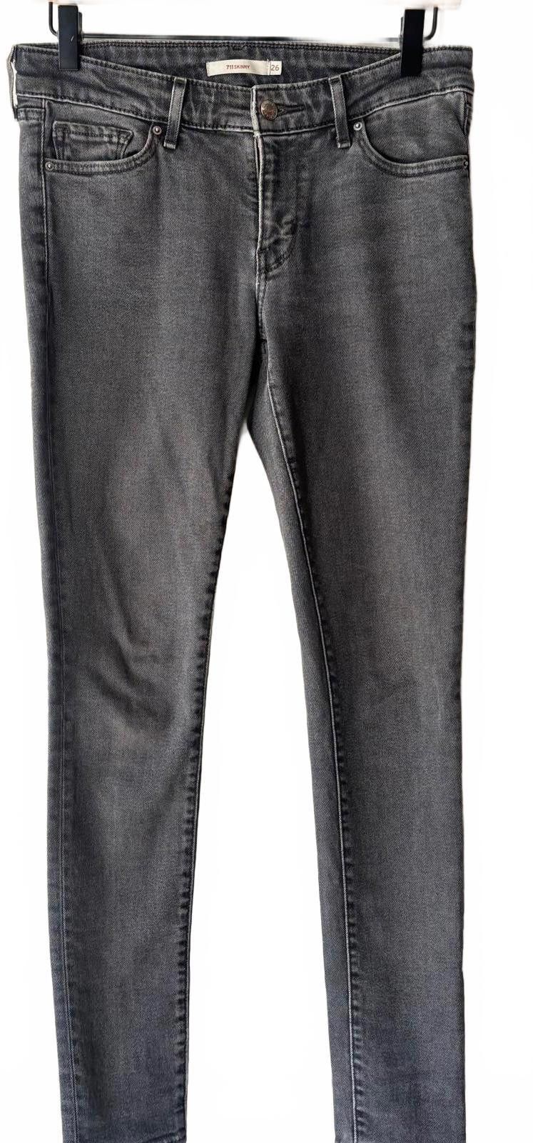 Levi's Levi’s 711’s Dark Gray Jeans Size 26" / US 2 / IT 38 - 2 Thumbnail