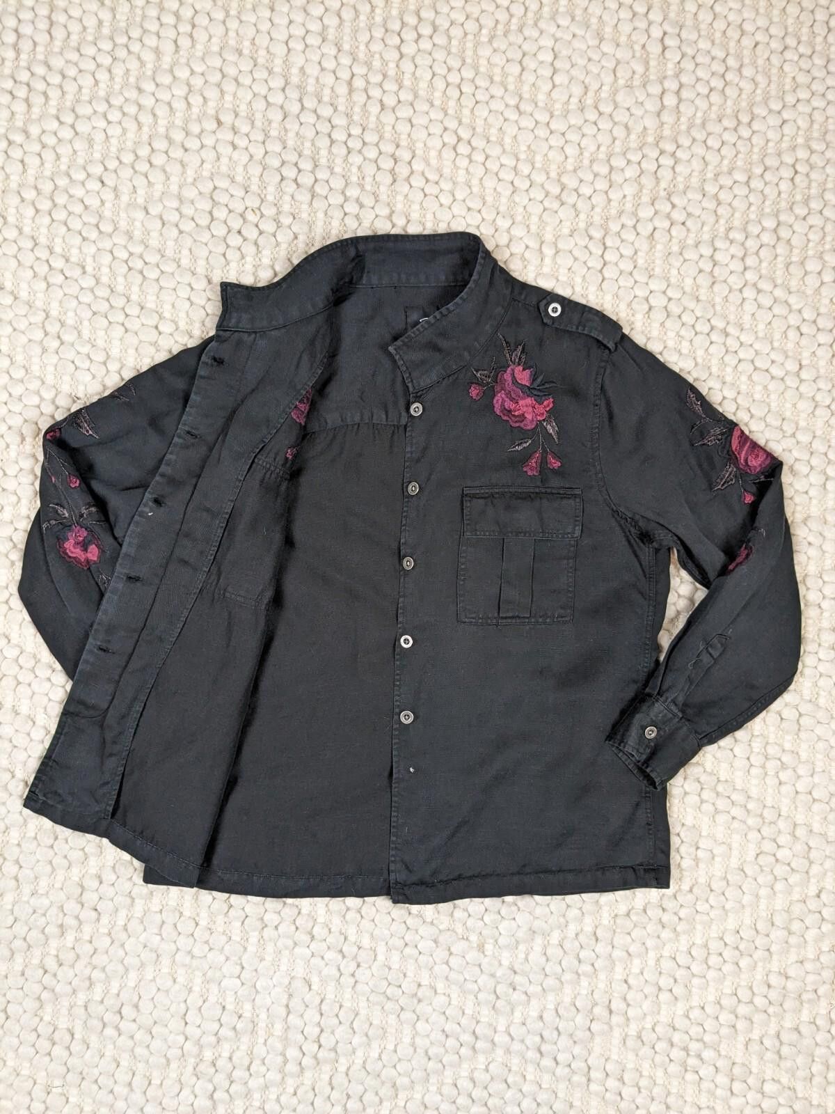 Rails Rails Elliot Floral Embroidered Shirt Jacket Black Small Size S / US 4 / IT 40 - 7 Thumbnail