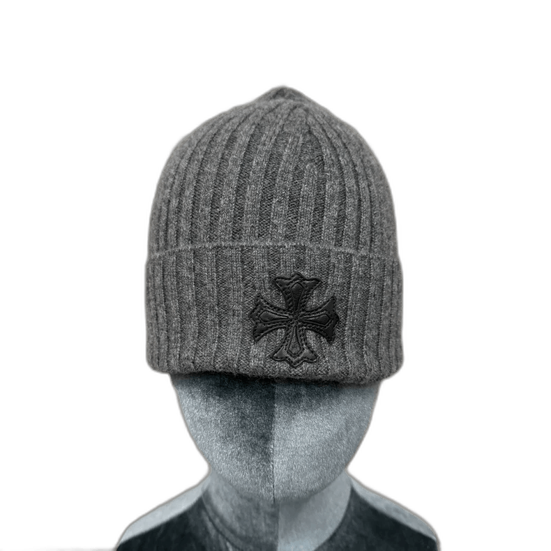 Chrome Hearts gray knitted beanie with cross logo Size ONE SIZE - 1 Thumbnail