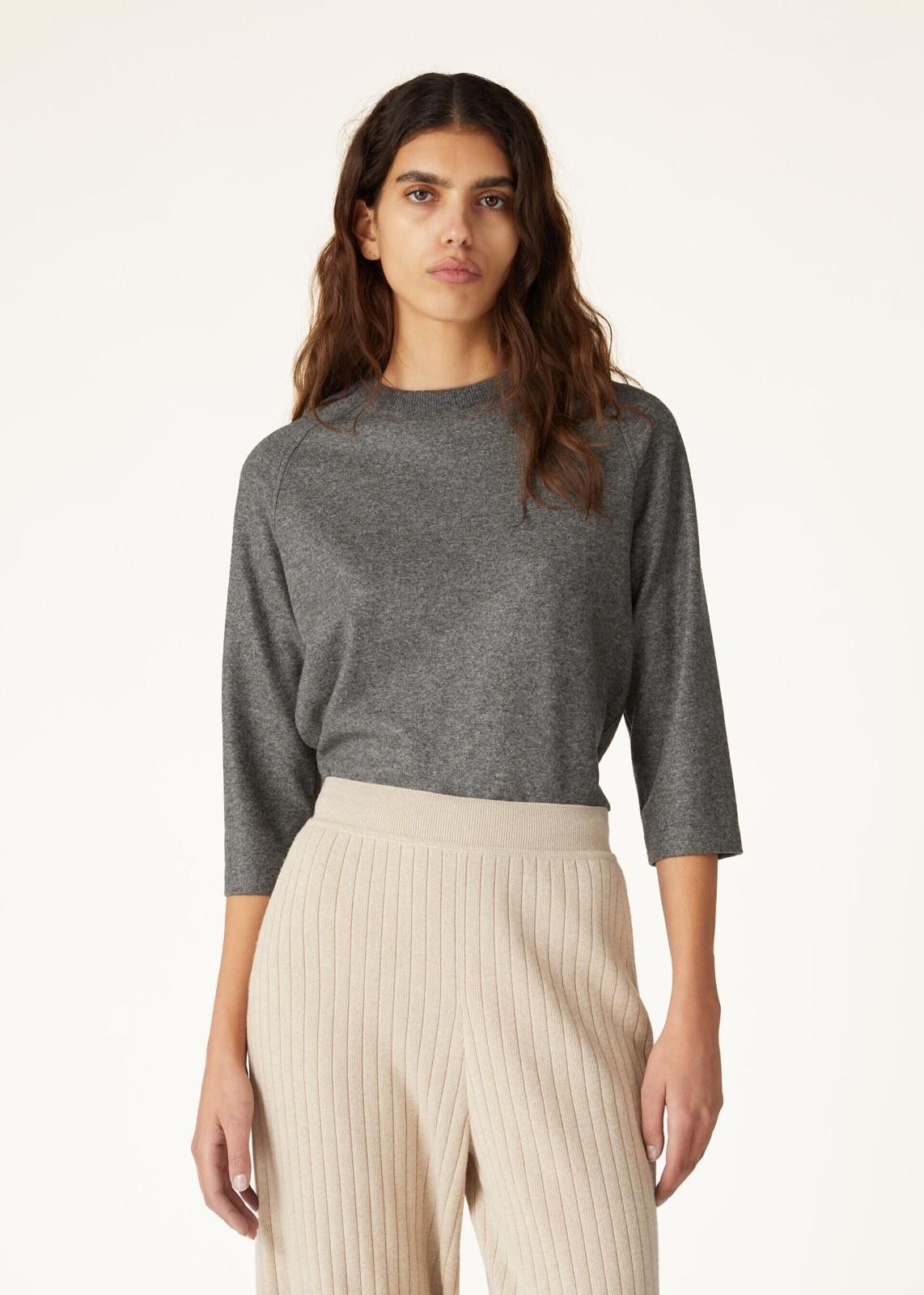 Loro Piana o1srvl11e0824 Jersey Darhan Long Sleeve T-Shirt in Grey Size XL / US 12-14 / IT 48-50 - 5 Thumbnail