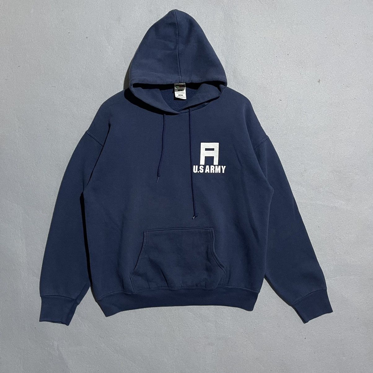 Fruit Of The Loom Vintage 90s Fruit of the Loom BEST U.S Army Hoodie Navy Blue Size US L / EU 52-54 / 3 - 1 Thumbnail