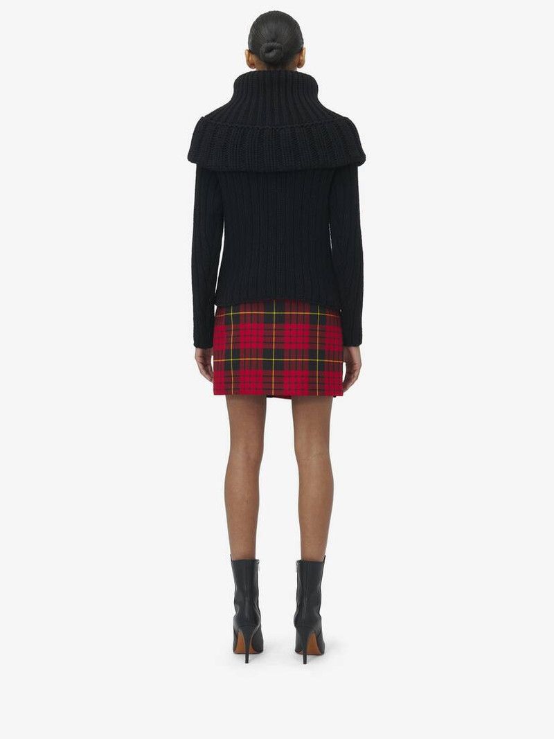 Alexander McQueen o1srvl11e0326 Exaggerated Collar Jumper in Black Size S / US 4 / IT 40 - 5 Thumbnail