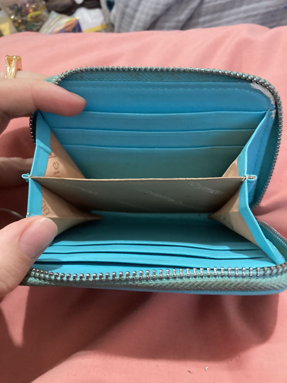 Other Turquoise coloured faux leather wallet Size ONE SIZE - 2 Thumbnail