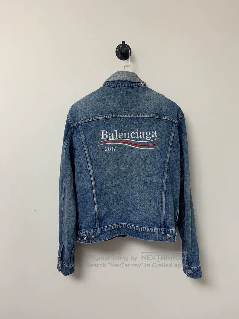 Balenciaga Balenciaga Cola Denim Jacket Distressed Style Size US M / EU 48-50 / 2 - 2 Thumbnail
