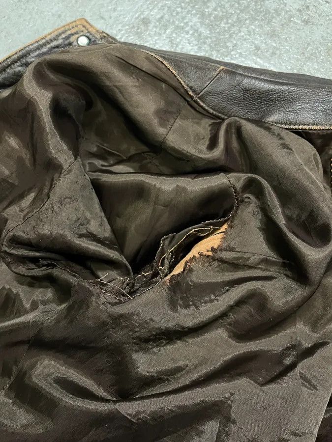 Armani 2000s Armani Trucker Faded Brown Leather Buttoned Jacket Size US M / EU 48-50 / 2 - 11 Thumbnail