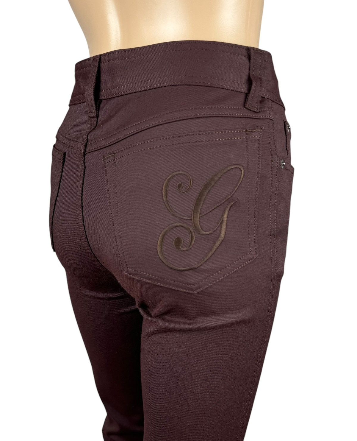 Gucci × Tom Ford Gucci Runway 2001 Tom Ford Era Jeans Flare Embroidered Logo Size 26" / US 2 / IT 38 - 2 Thumbnail