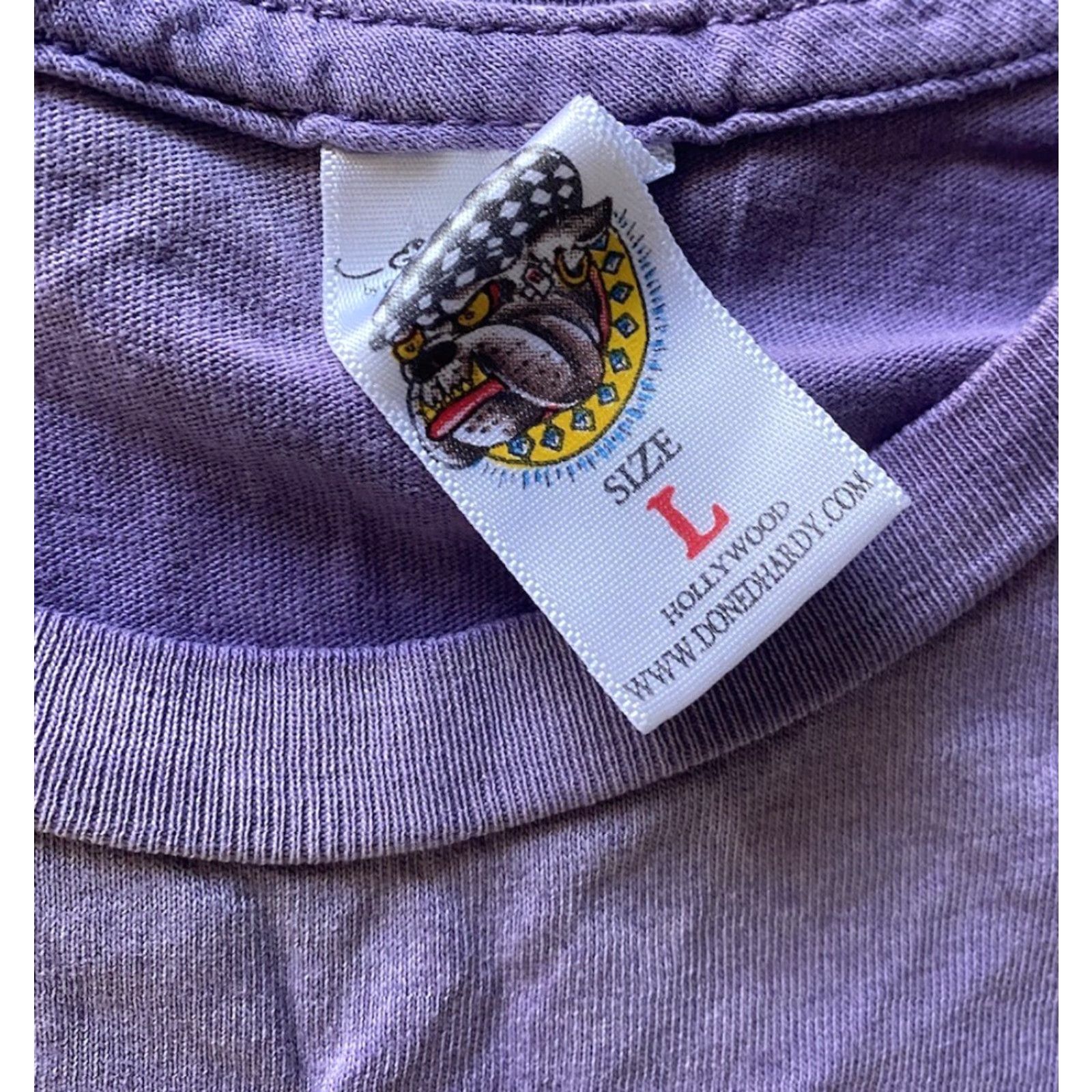 Ed Hardy Ed Hardy T-Shirt Women L Purple Short Sleeve Dagger Heart Knit Shirt Size L / US 10 / IT 46 - 3 Thumbnail