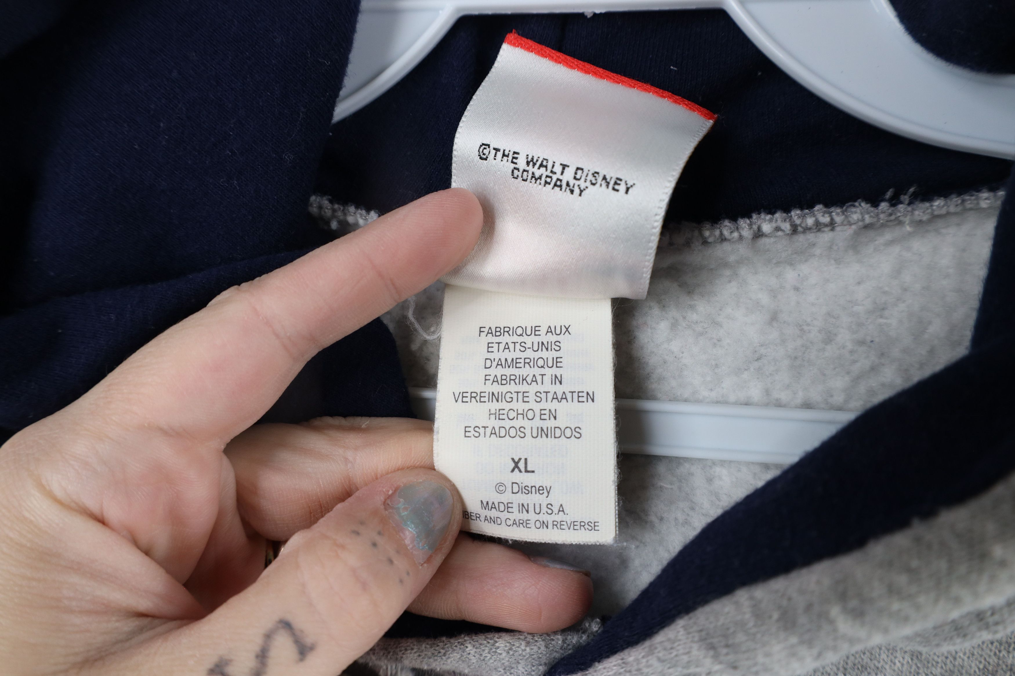 Disney × Vintage Vintage 90s Disney Mickey Mouse Hoodie Sweatshirt Gray USA Size US XL / EU 56 / 4 - 9 Thumbnail