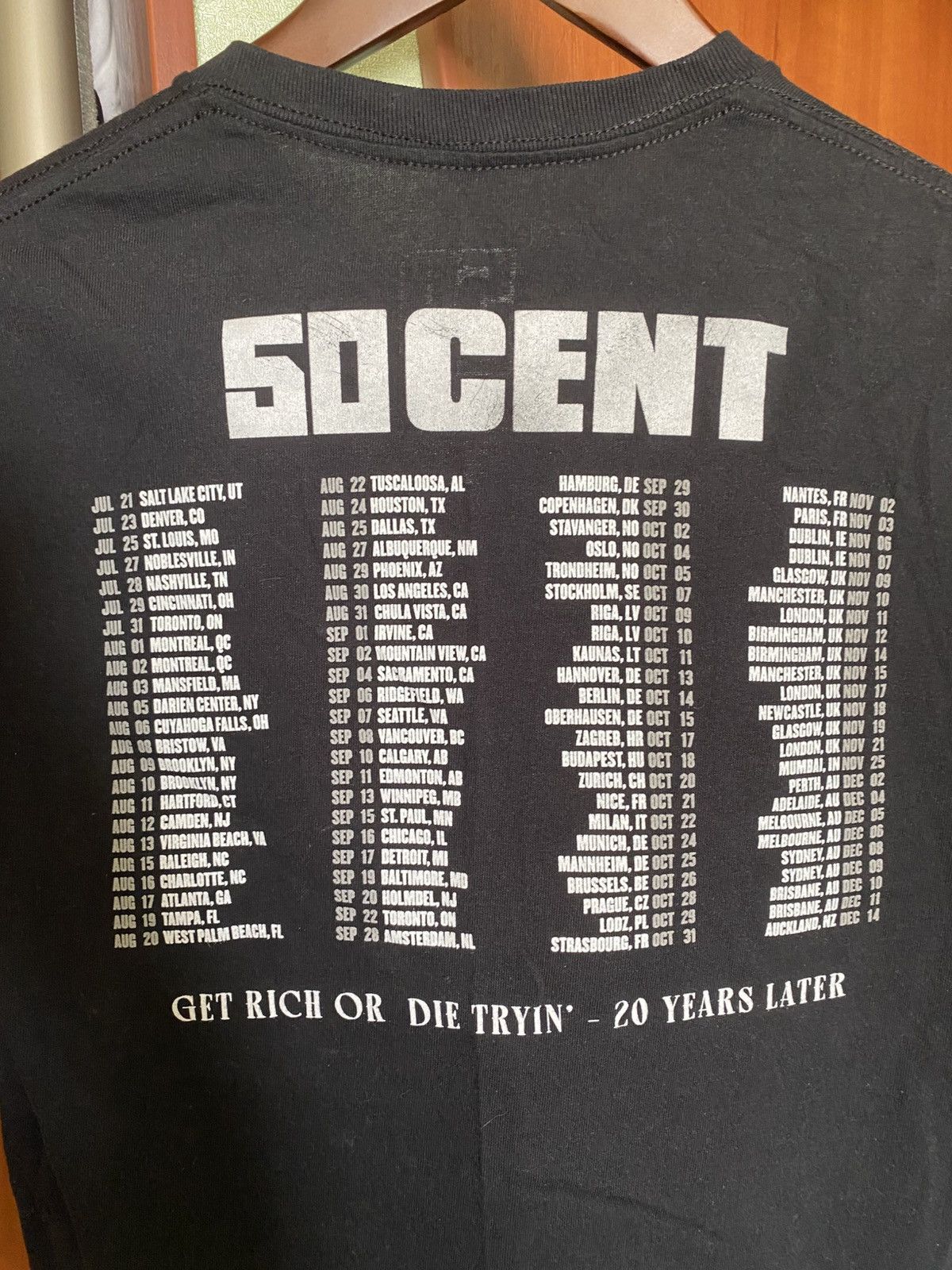 50 Cent 50 Cent Get rich or die trying 20 years later Tour 2023 tee Size US S / EU 44-46 / 1 - 3 Thumbnail