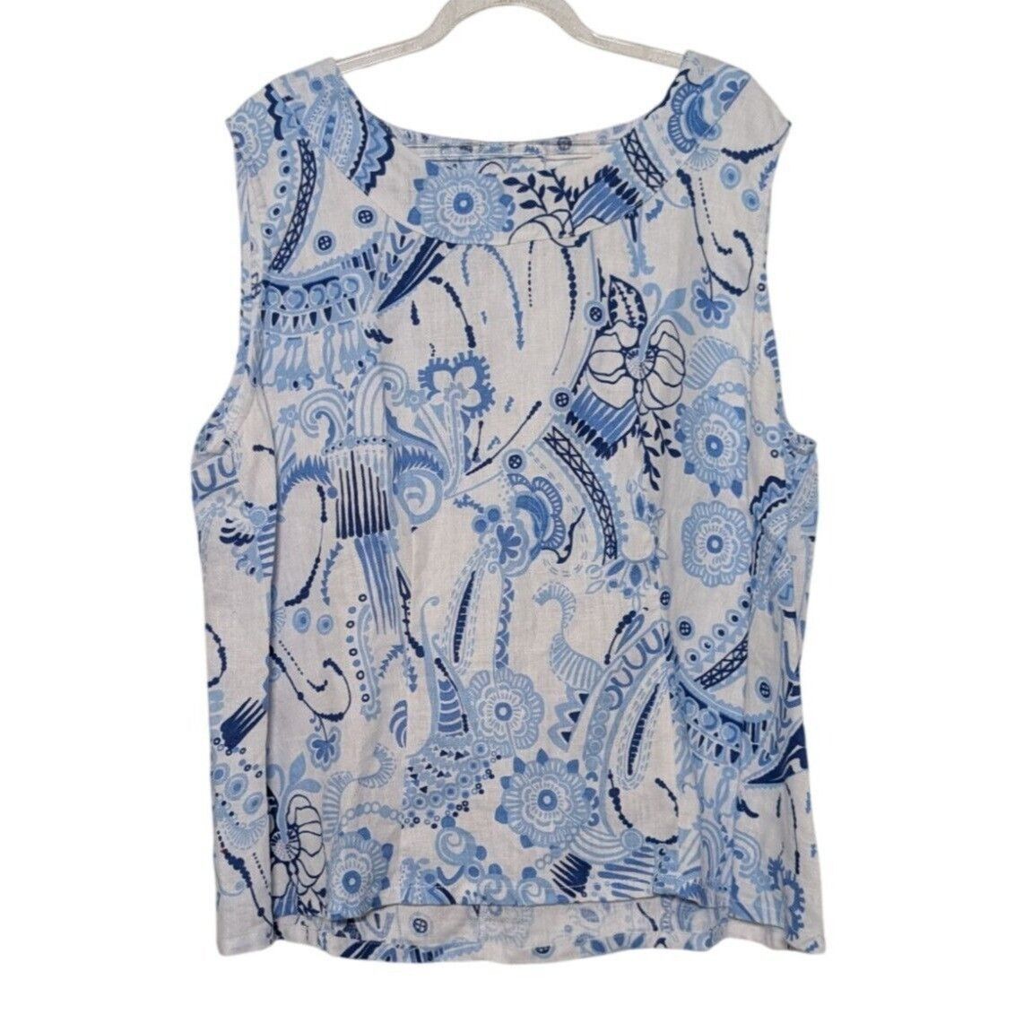 Designer Lantana Casuals 100% Linen Floral Tank Top Womens Size XL Size XL / US 12-14 / IT 48-50 - 1 Thumbnail