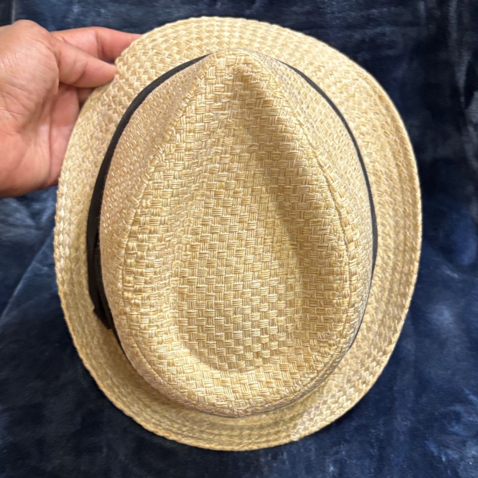 Other Milani Straw Fedora Hat Tan Black Band Sz S/M Classic Summer Size ONE SIZE - 6 Thumbnail