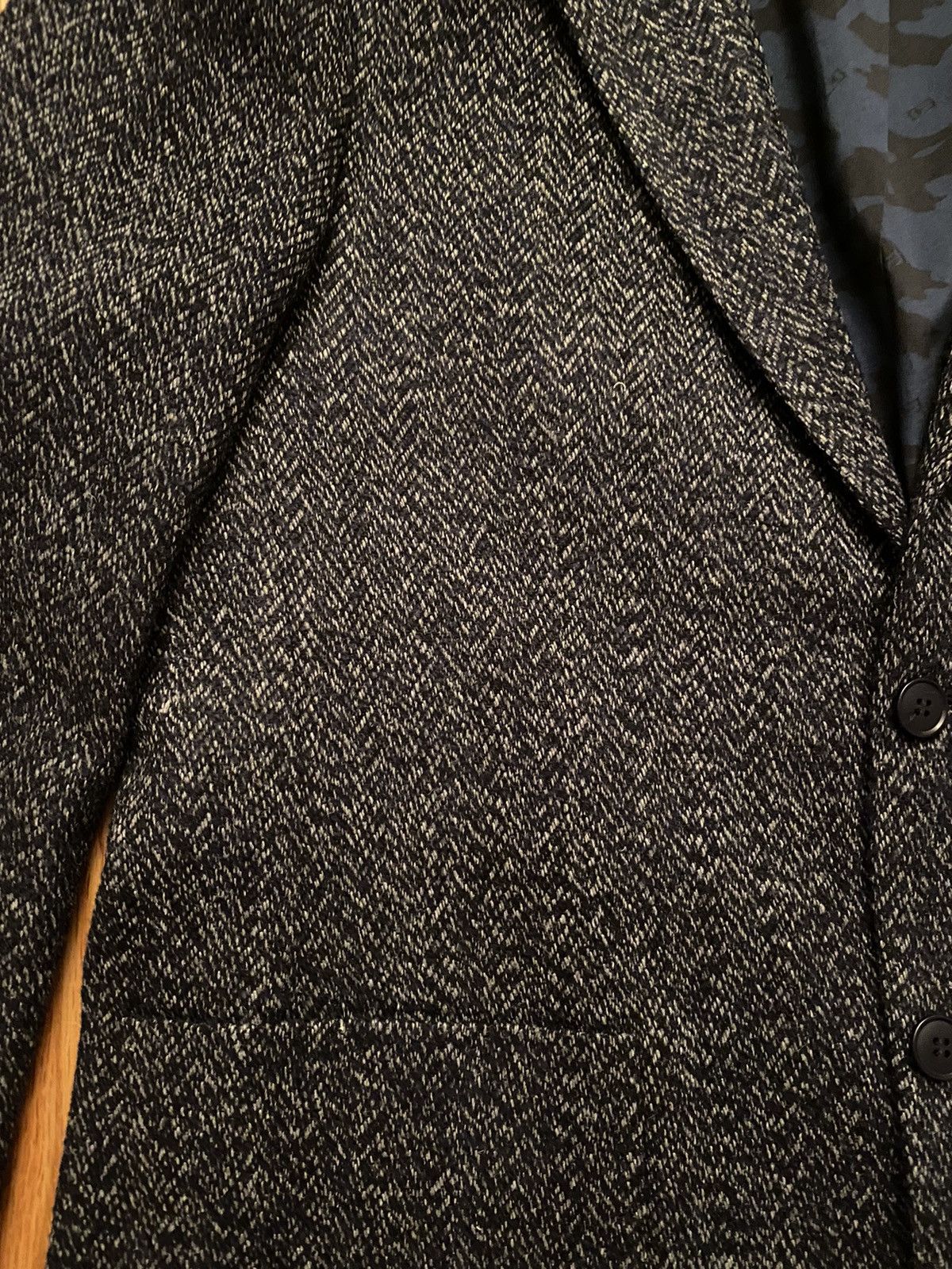 Allen Edmonds Men’s Wool Blend Carter Herringbone Sport Coat Navy/Gray Size 44R - 2 Thumbnail