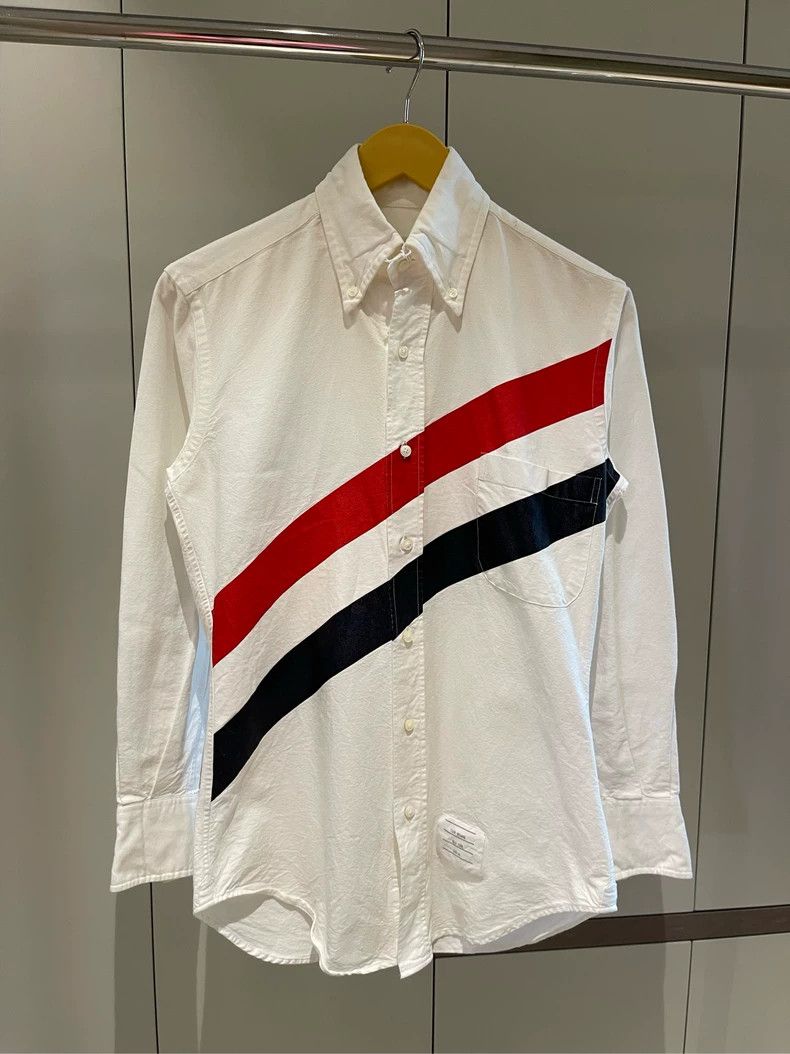 Thom Browne Thom browne Size 00 White large striped shirt 2504-Nextarr Size US XXS / EU 40 - 2 Thumbnail
