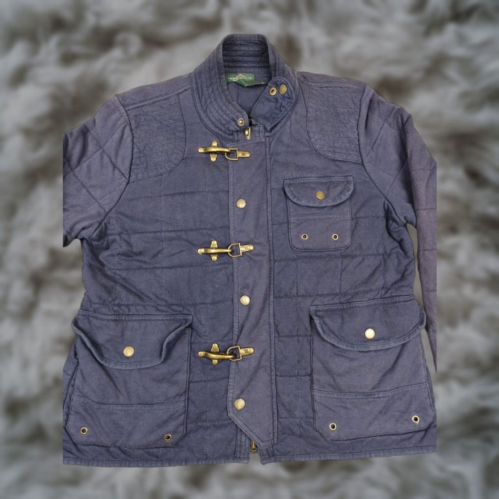 Ralph Lauren VINTAGE Lauren Ralph Lauren Military Fireman Jacket Womens XL Blue Quilted Jacket Size XL / US 12-14 / IT 48-50 - 1 Thumbnail
