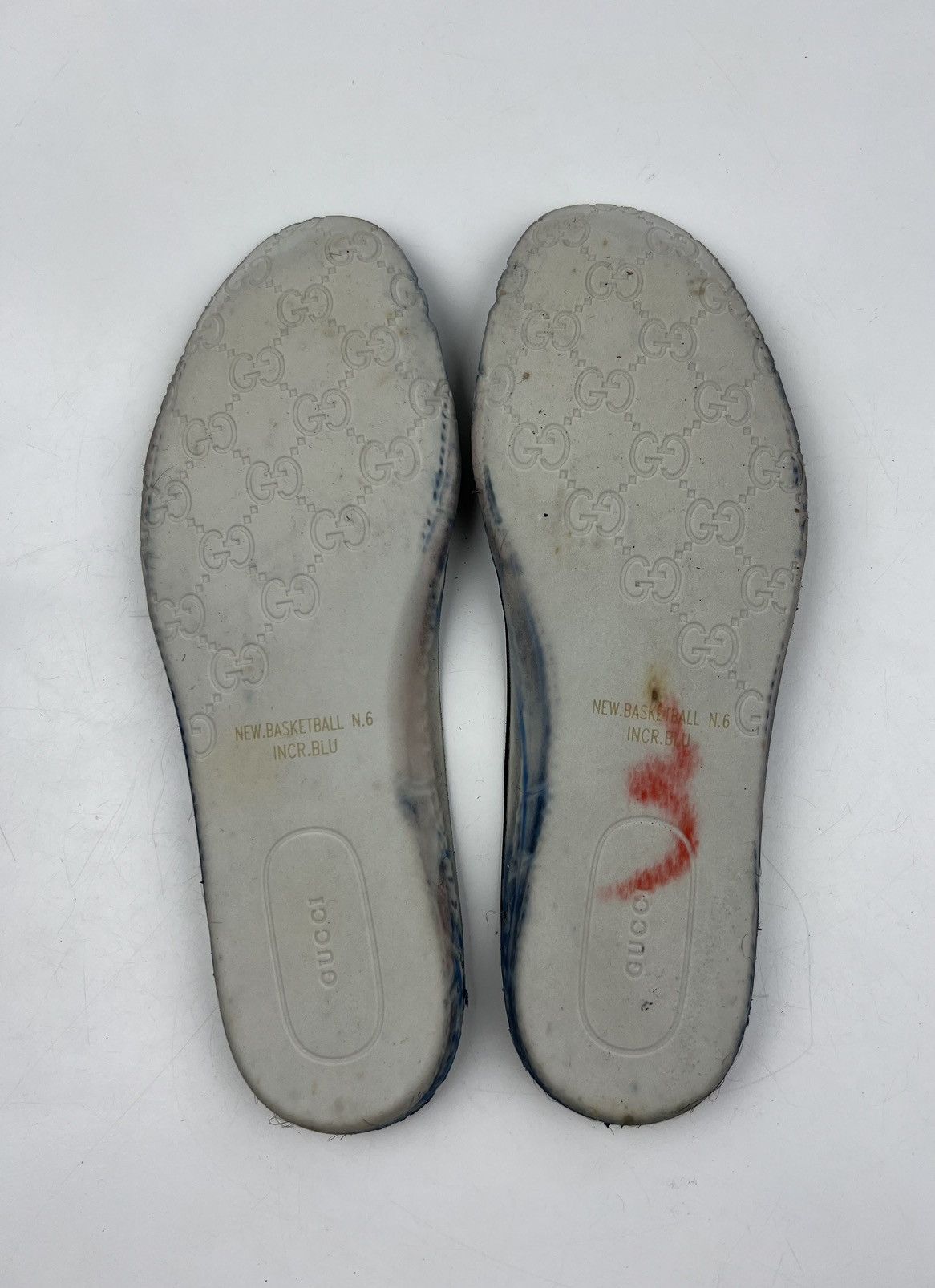 Gucci GUCCI Sneakers Hi Top Leather Shoes GG Logo Navy Men’s Size US 6.5 / EU 39-40 - 22 Thumbnail