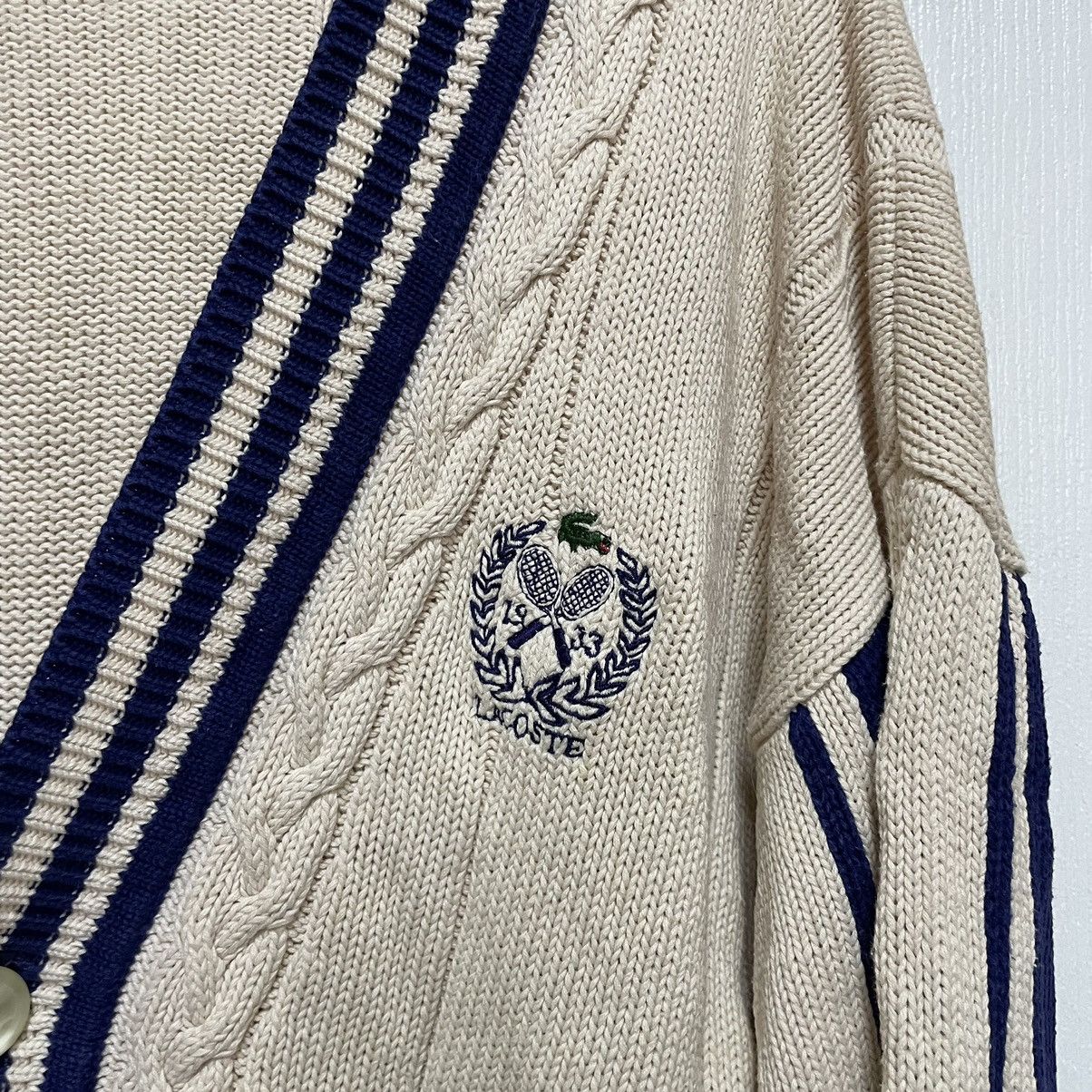 Japanese Brand × Lacoste 90s Lacoste Cardigan retro izod chemise sweater old money Size US L / EU 52-54 / 3 - 3 Thumbnail