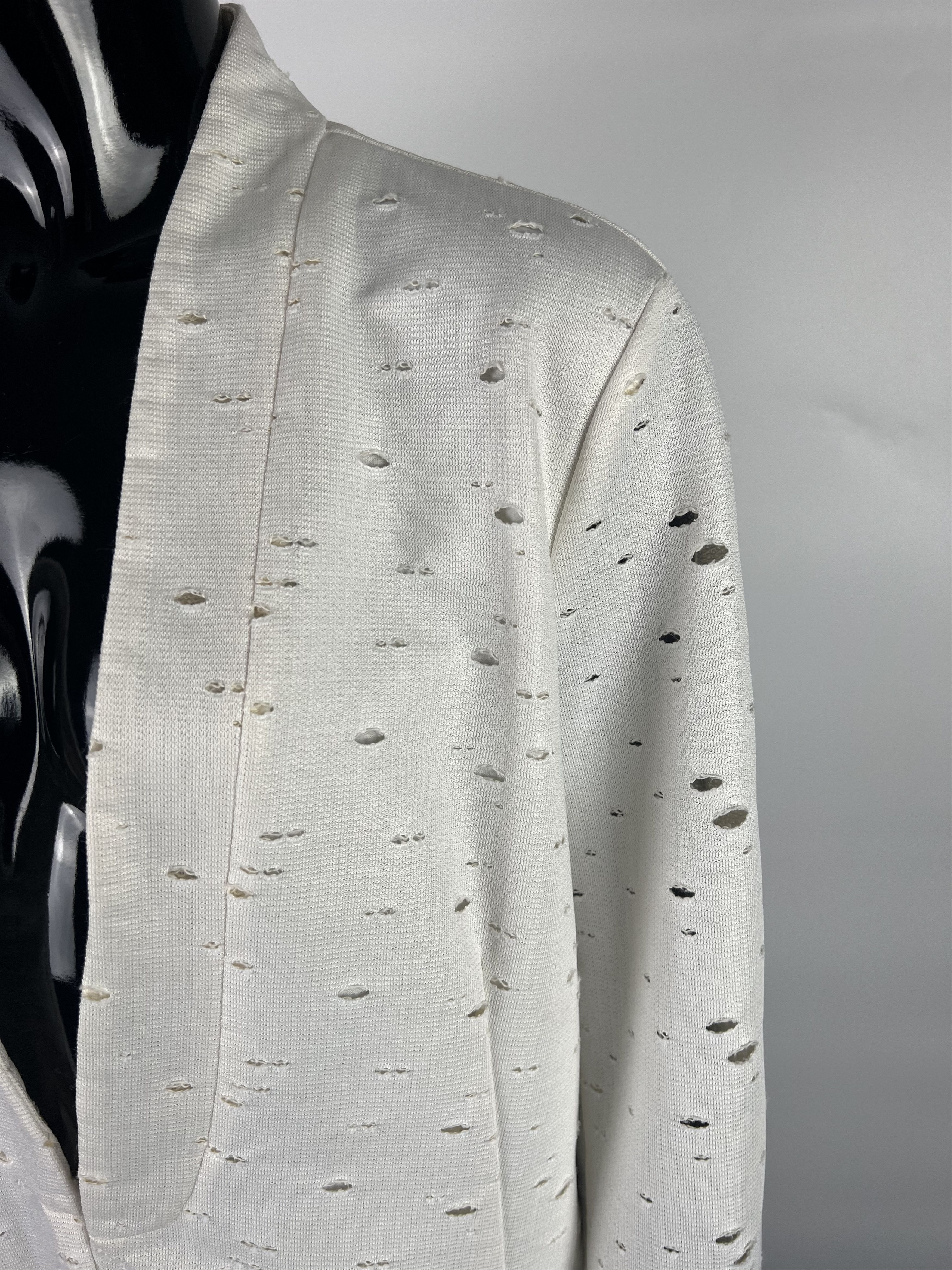 Other 8PM White Distressed Blazer Jacket Size L / US 10 / IT 46 - 5 Thumbnail