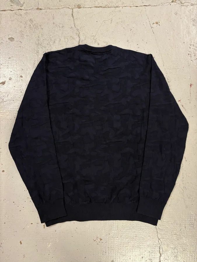 Emporio Armani AW2019 Emporio Armani Navy Camo Textured Sweater Size US M / EU 48-50 / 2 - 6 Thumbnail