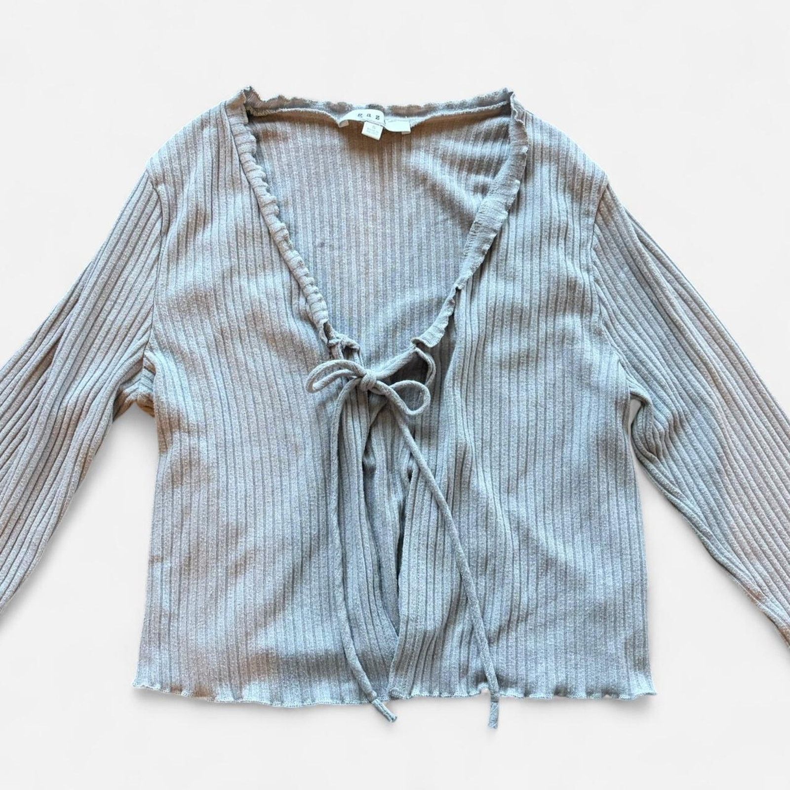Other Grey long sleeve cardigan with tie front Size S / US 4 / IT 40 - 1 Thumbnail