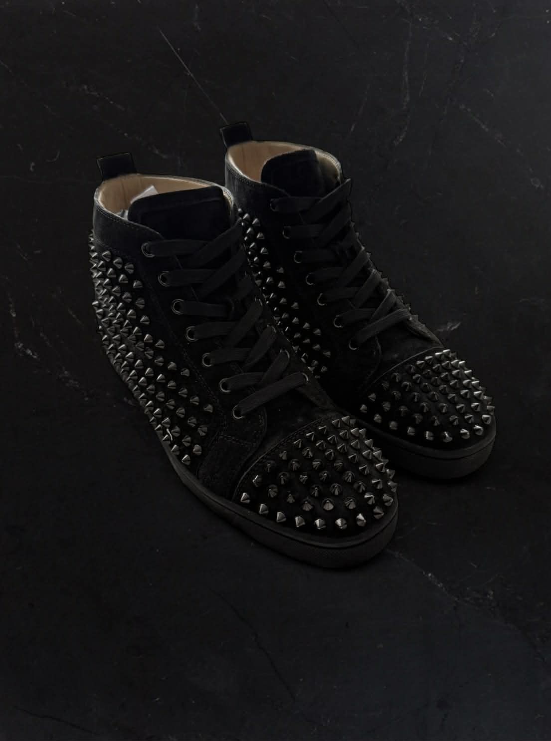 Christian Louboutin Red Bottoms by Christian Louboutin “Triple Black Spike” Size US 8 / EU 41 - 5 Thumbnail