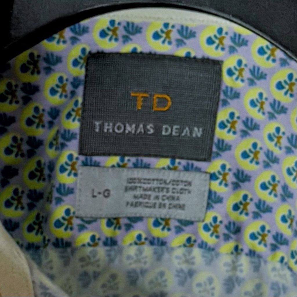 Thomas Dean THOMAS DEAN Men's Blue/Green Pattern Casual Button Down L Size US L / EU 52-54 / 3 - 5 Thumbnail
