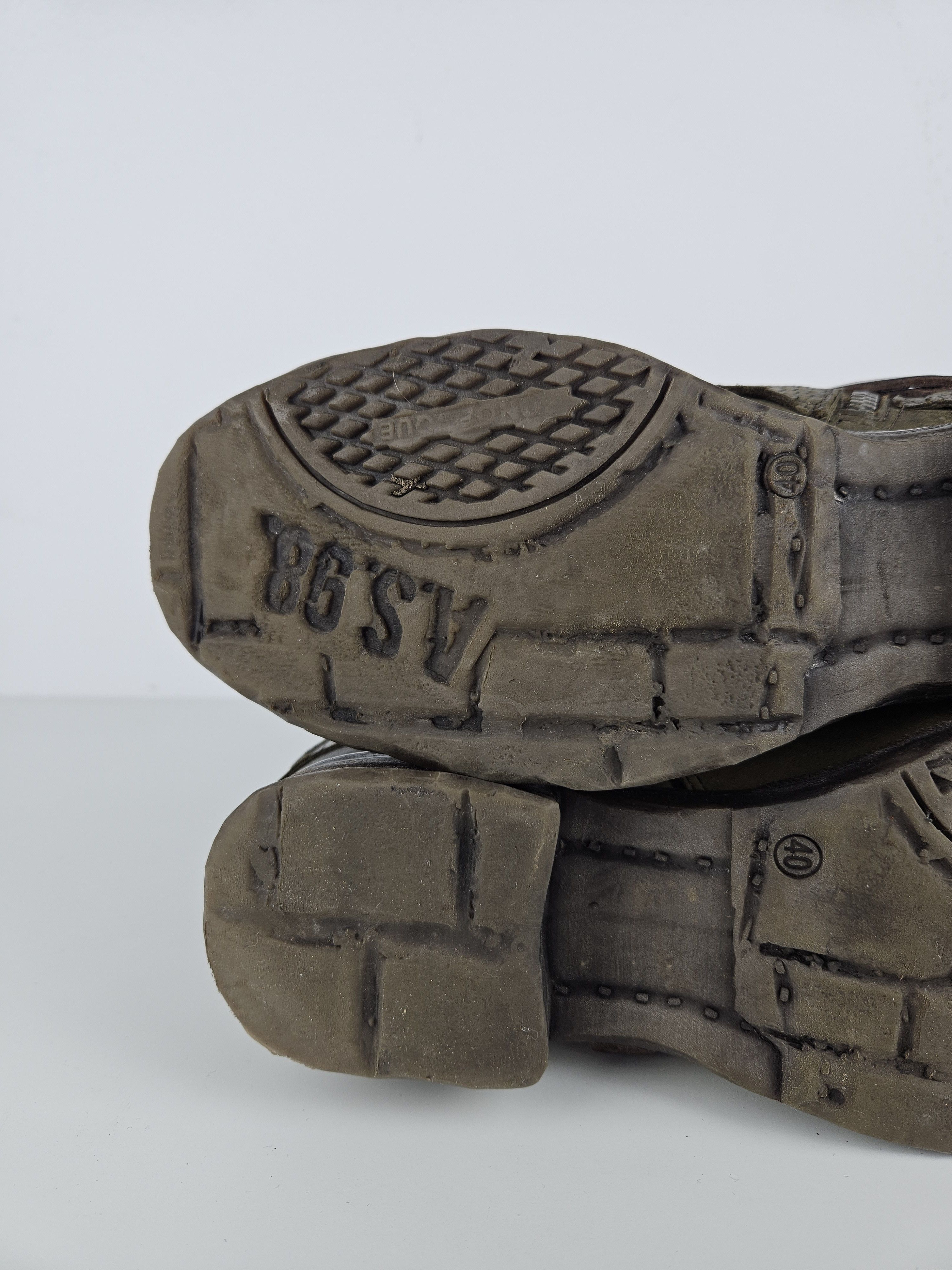 A.S.98 Archive AS98 olive leather bondage side zip ankle boots Size US 10 / IT 40 - 19 Thumbnail