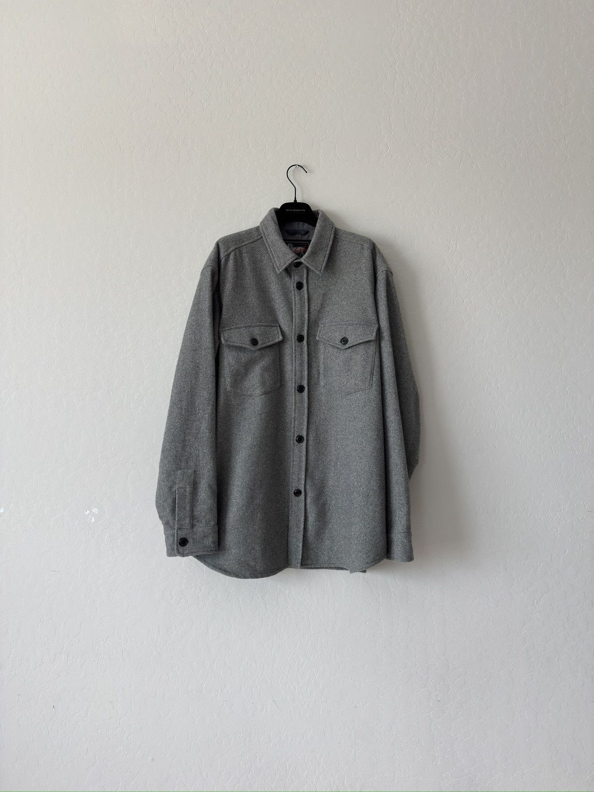 Private White V.C. × Todd Snyder $998 Todd Snyder x Woolrich Black Label Grey Cashmere Shirt Size US XL / EU 56 / 4 - 1 Thumbnail