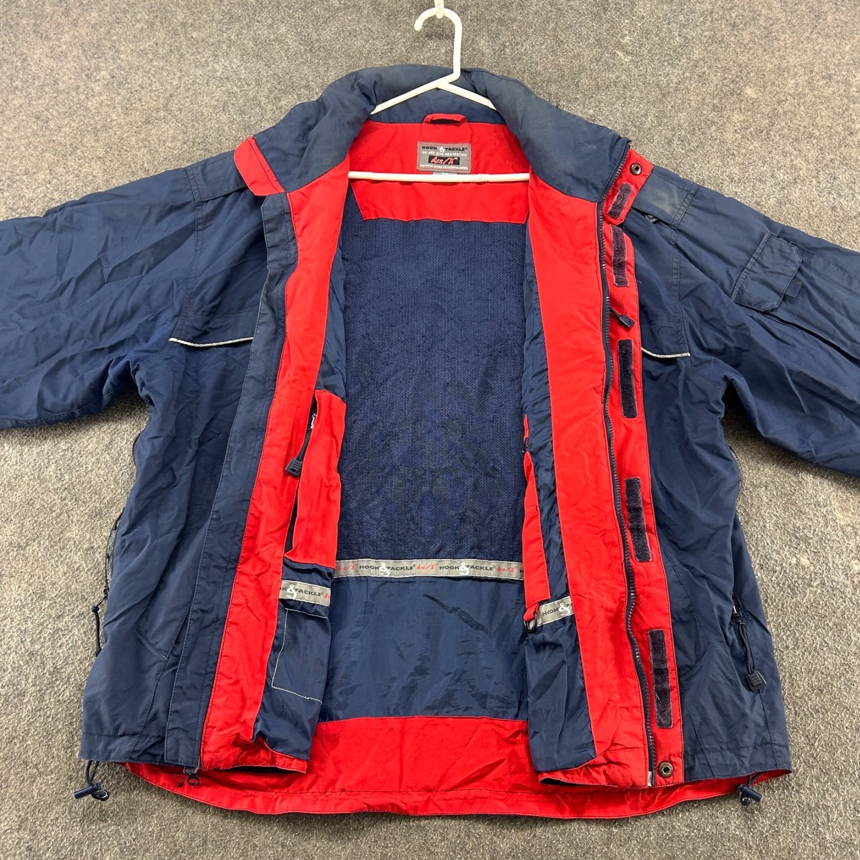 Vintage Hook & Tackle Jacket Mens 2XL Blue Navy Full Zip 50 UPF Sun Protection Workwear Windbreaker Jacket Men Size US XXL / EU 58 / 5 - 6 Thumbnail