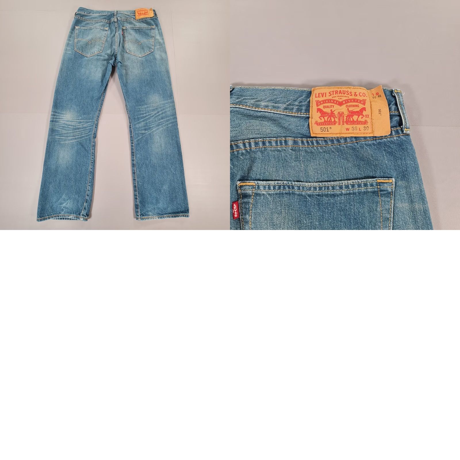 Levi's Levi's 501 Jeans Blue W36 L30 Regular Fit Straight Leg Button Fly Denim Denim 5-Pocket Classic USA 90s Mens Jeans Size US 36 / EU 52 - 8 Thumbnail