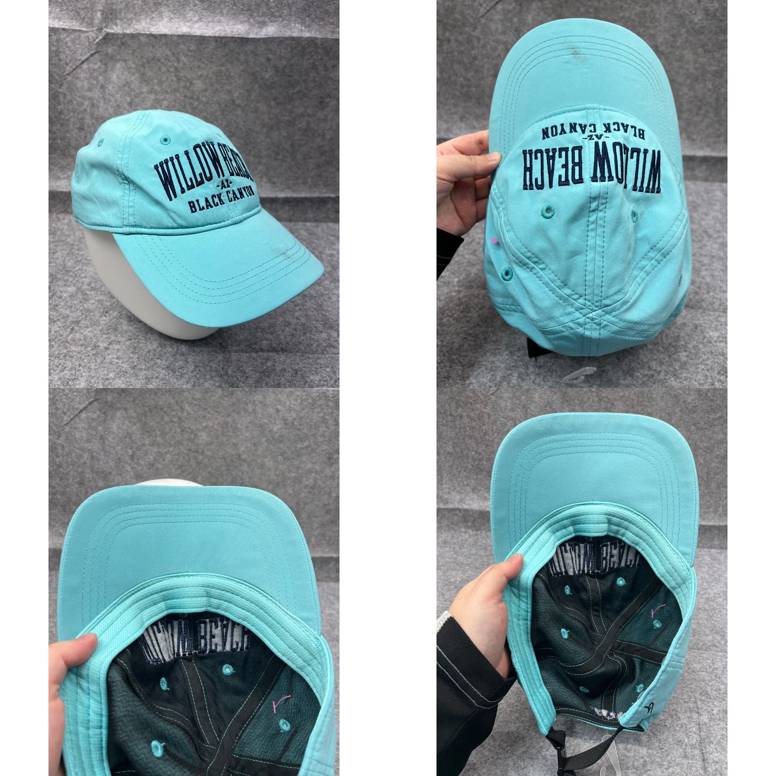 Vintage Willow Beach Black Canyon Staff Hat Cap Strap Back Adult One Size Blue Polyester Hat/Cap Men Adjustable Lightweight Baseball Cap Beach Outdoor Mens Size ONE SIZE - 8 Thumbnail