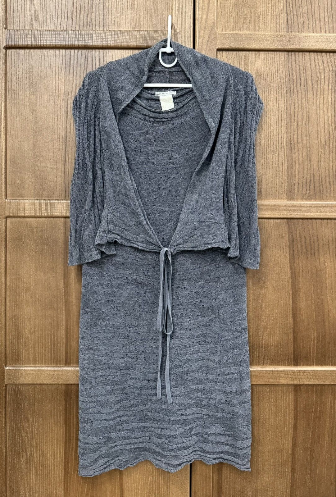 Sarah Pacini Sarah Pacini Gray Lace Dress and Cardigan Set Avant Garde Size M / US 6-8 / IT 42-44 - 1 Thumbnail