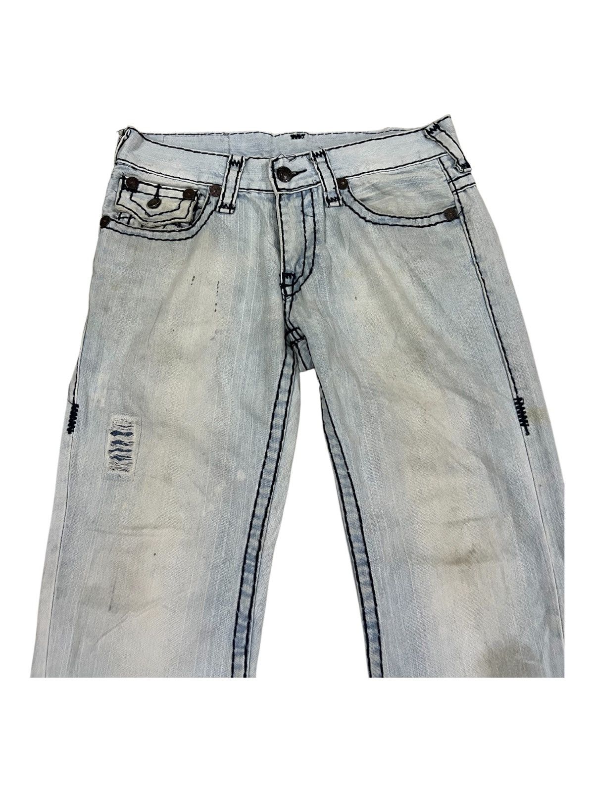 Ed Hardy Y2K True Religion Billy Super T Distressed Baggy Jeans Denim Size US 32 / EU 48 - 4 Thumbnail