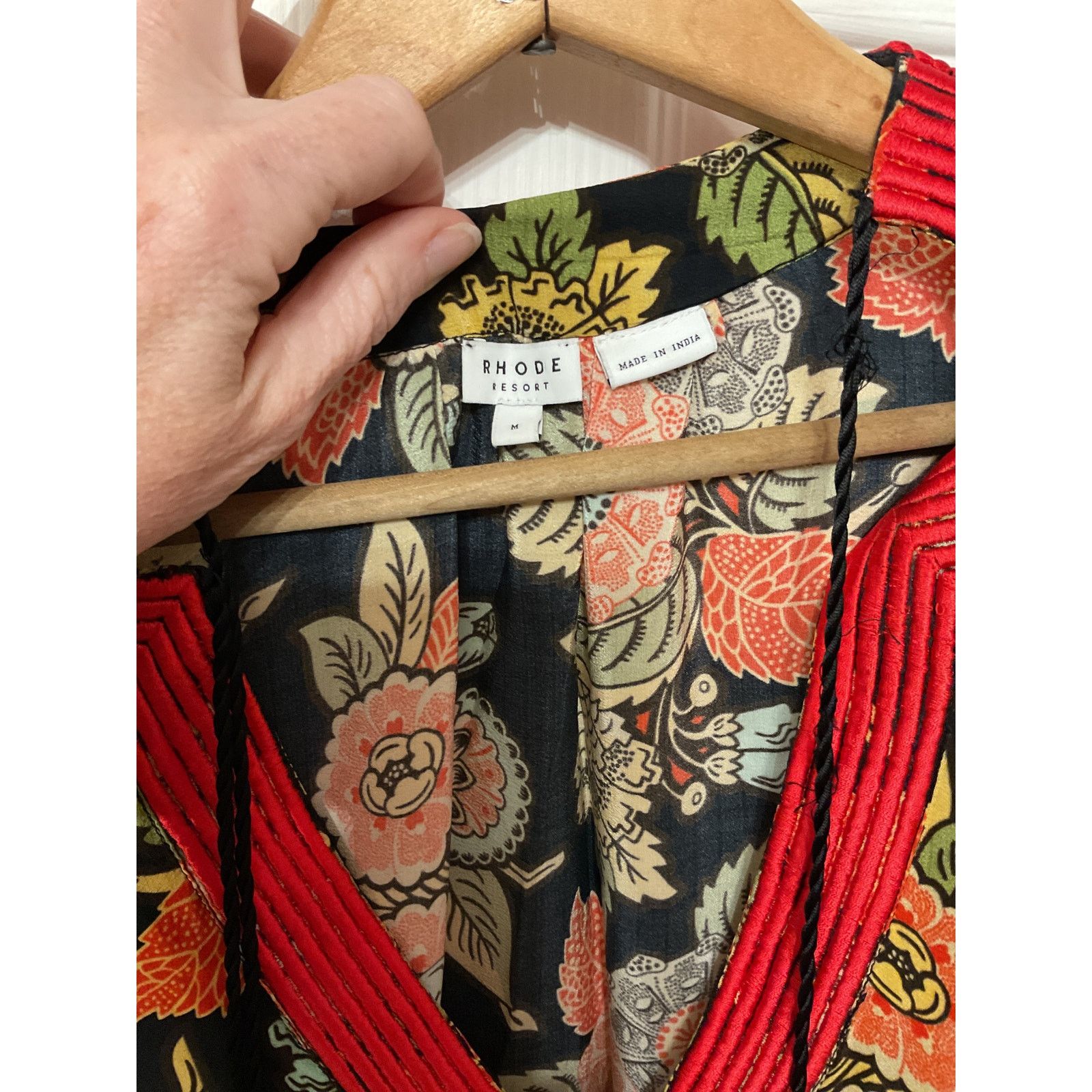 RHODE Rhode Resort 100% Silk Orange Floral Maxi Kaftan Dress, M Size M / US 6-8 / IT 42-44 - 4 Thumbnail
