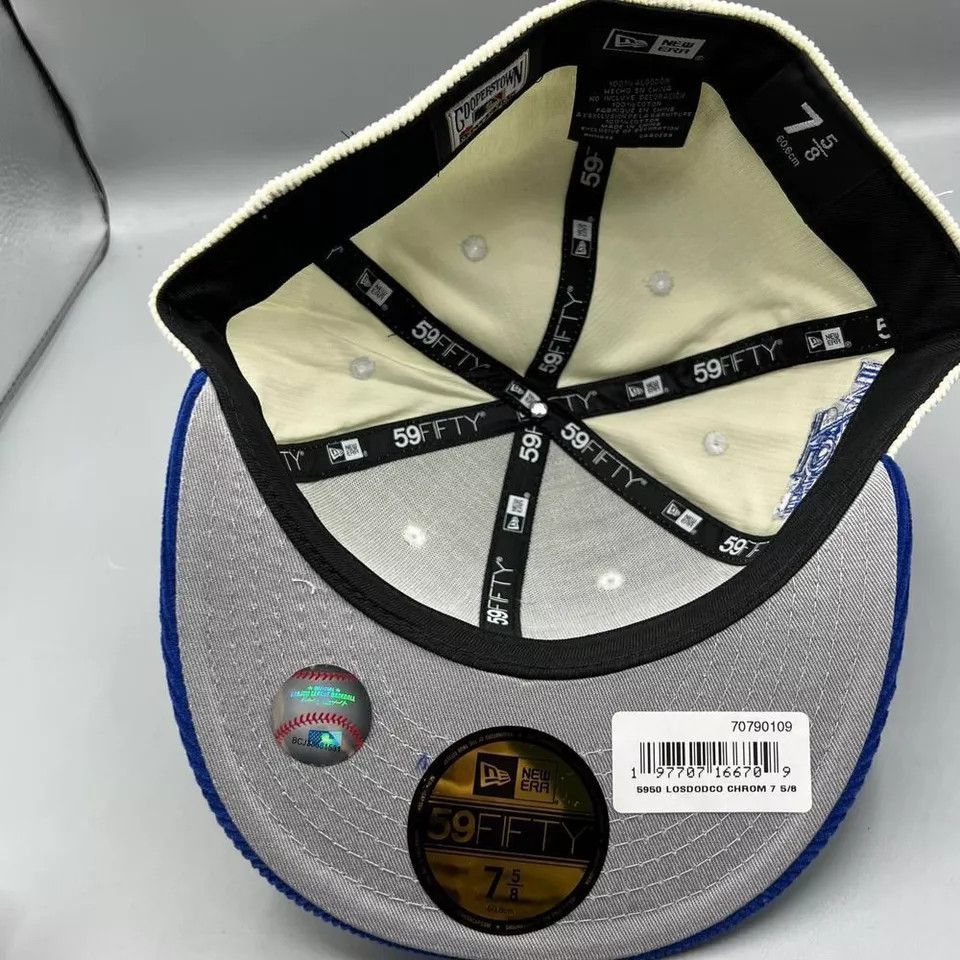 New Era Los Angeles LA Dodgers Hat Men 7 5/8 Corduroy Fitted Cap New Size ONE SIZE - 4 Thumbnail