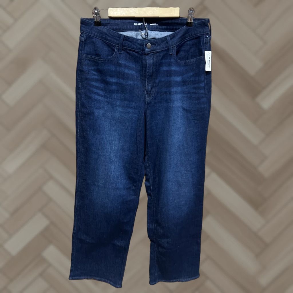 Old Navy NWT Old Navy Women Tall Jeans River Denim High Rise Wide Leg 14T 5-Pocket Stretch Size 36" / US 14 / IT 50 - 1 Thumbnail