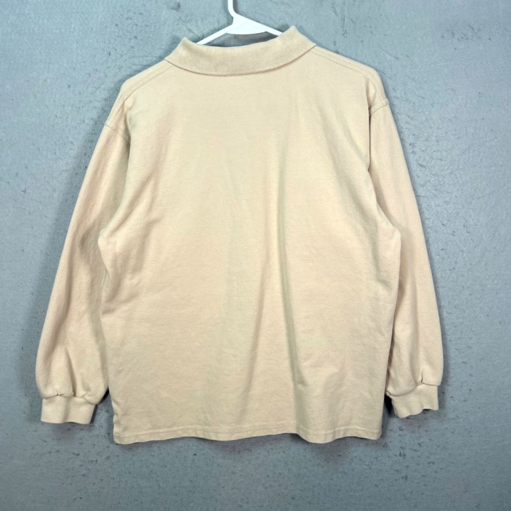 Polo Ralph Lauren VINTAGE Polo Ralph Lauren Mens Large Beige Long-Sleeve Polo Shirt 100% Cotton BOOT Size US L / EU 52-54 / 3 - 2 Thumbnail