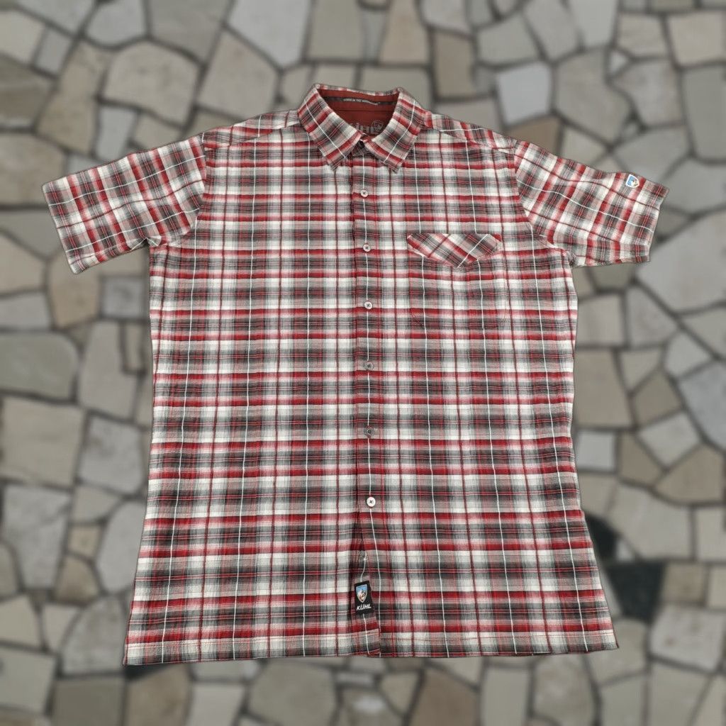 Vintage Kuhl Shirt Mens M Red Plaid Short Sleeve Button Up Outdoor Work Casual Travel Size US M / EU 48-50 / 2 - 1 Thumbnail