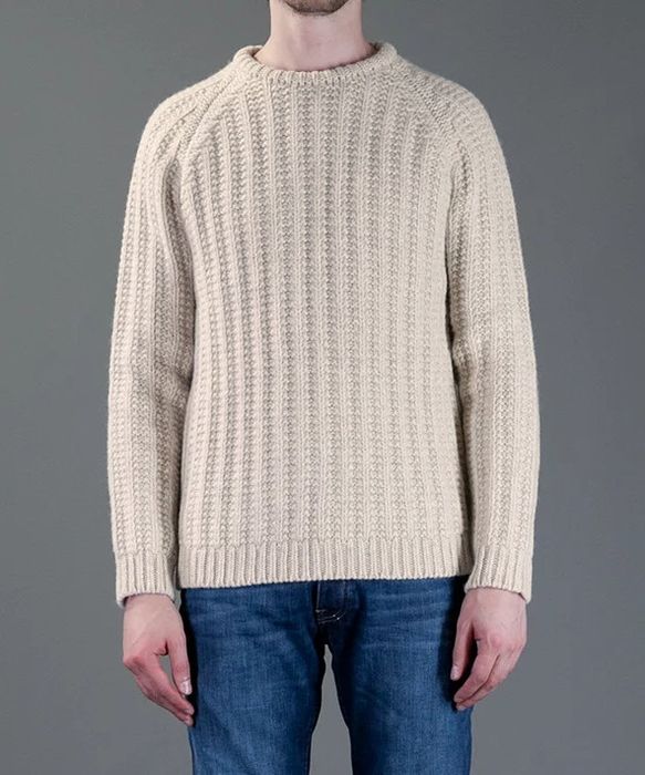 Our Legacy OUR LEGACY Sweater Knit Wool Beige Heavy Knitted Roundneck ...