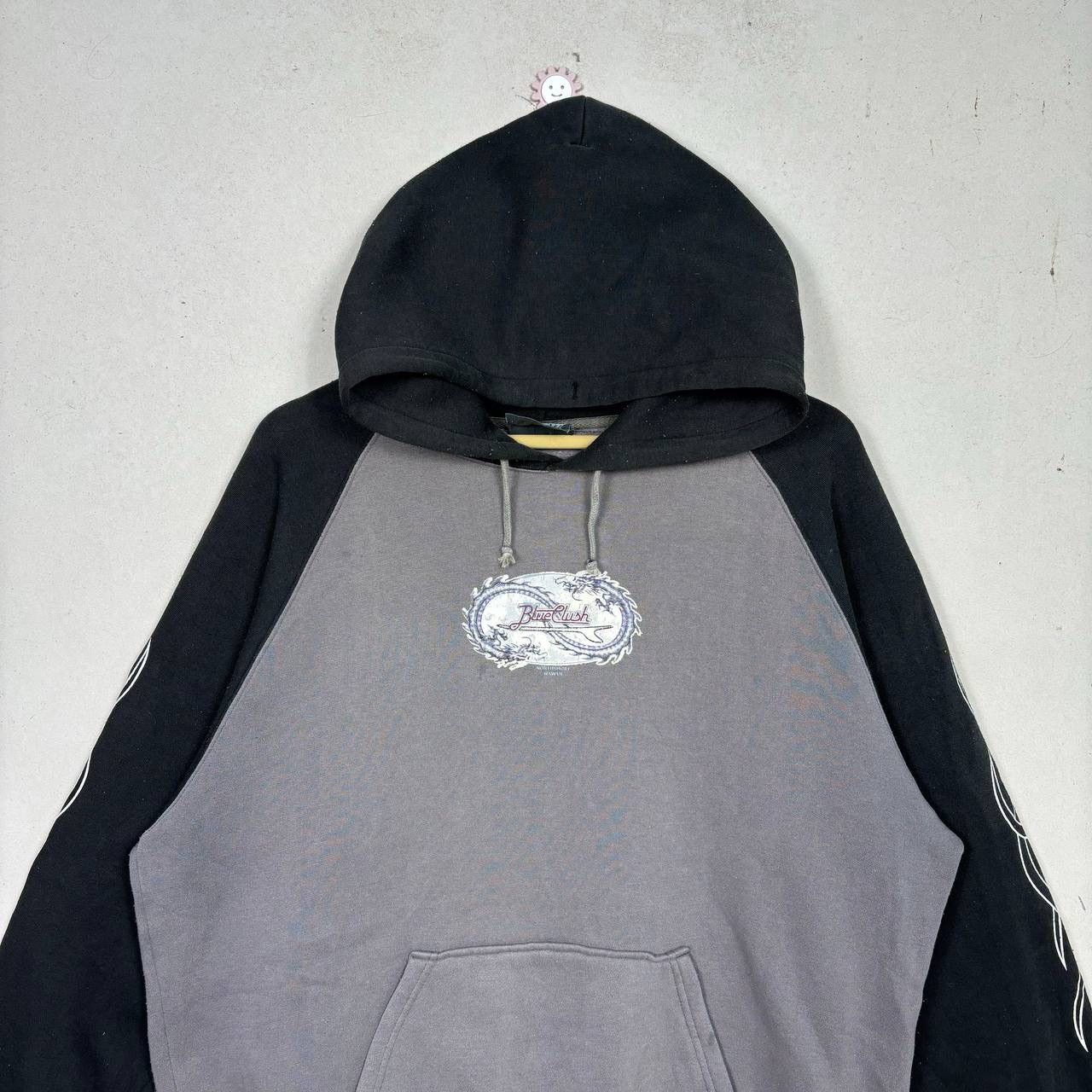 Japanese Brand Vintage Y2K Grass Hither Blue Crush Dragon Graphic Hoodie Size US L / EU 52-54 / 3 - 4 Thumbnail