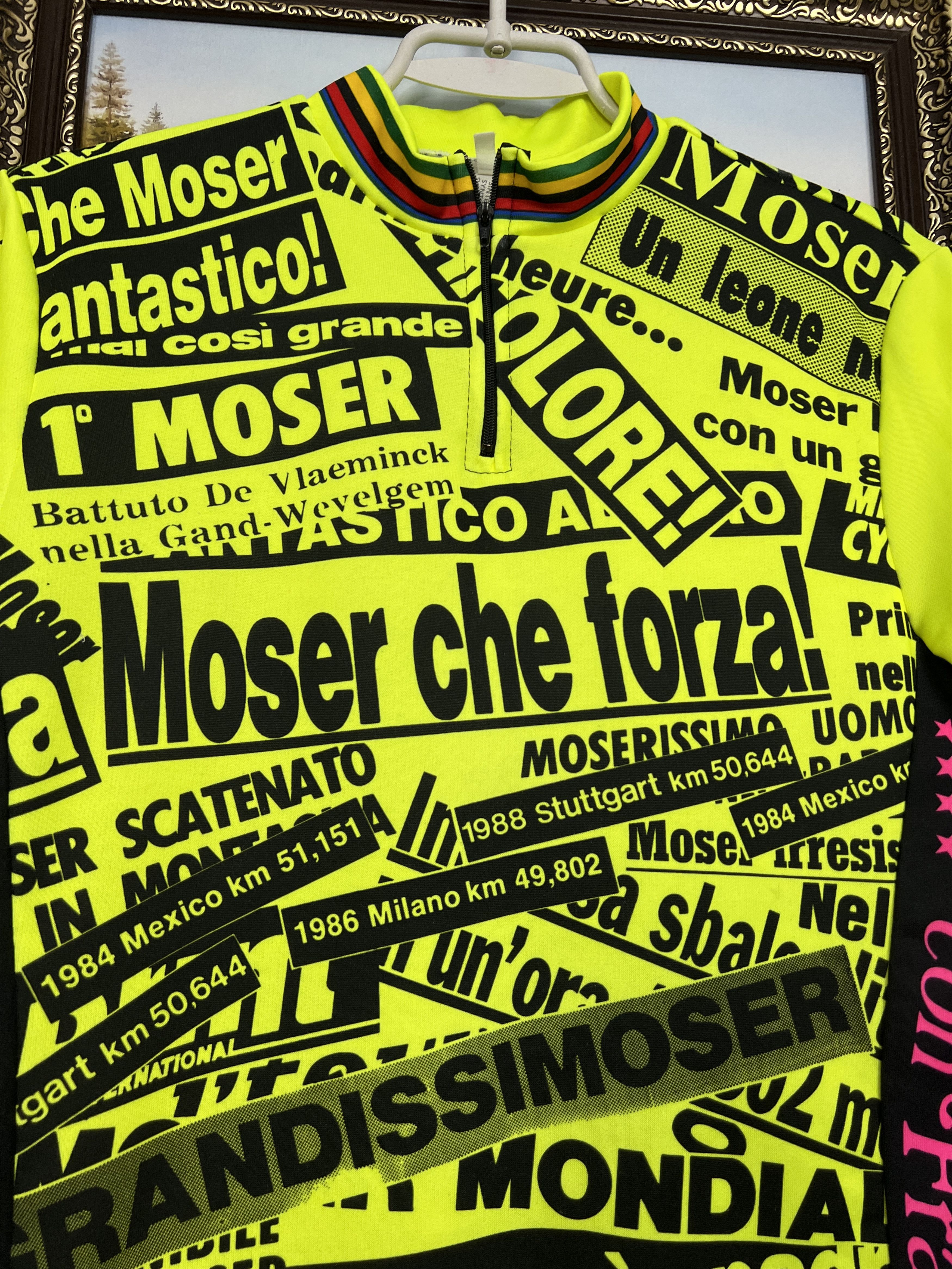 Vintage Francesco Moser Retirement Cycling Jersey Maglia Italy Size US L / EU 52-54 / 3 - 3 Thumbnail