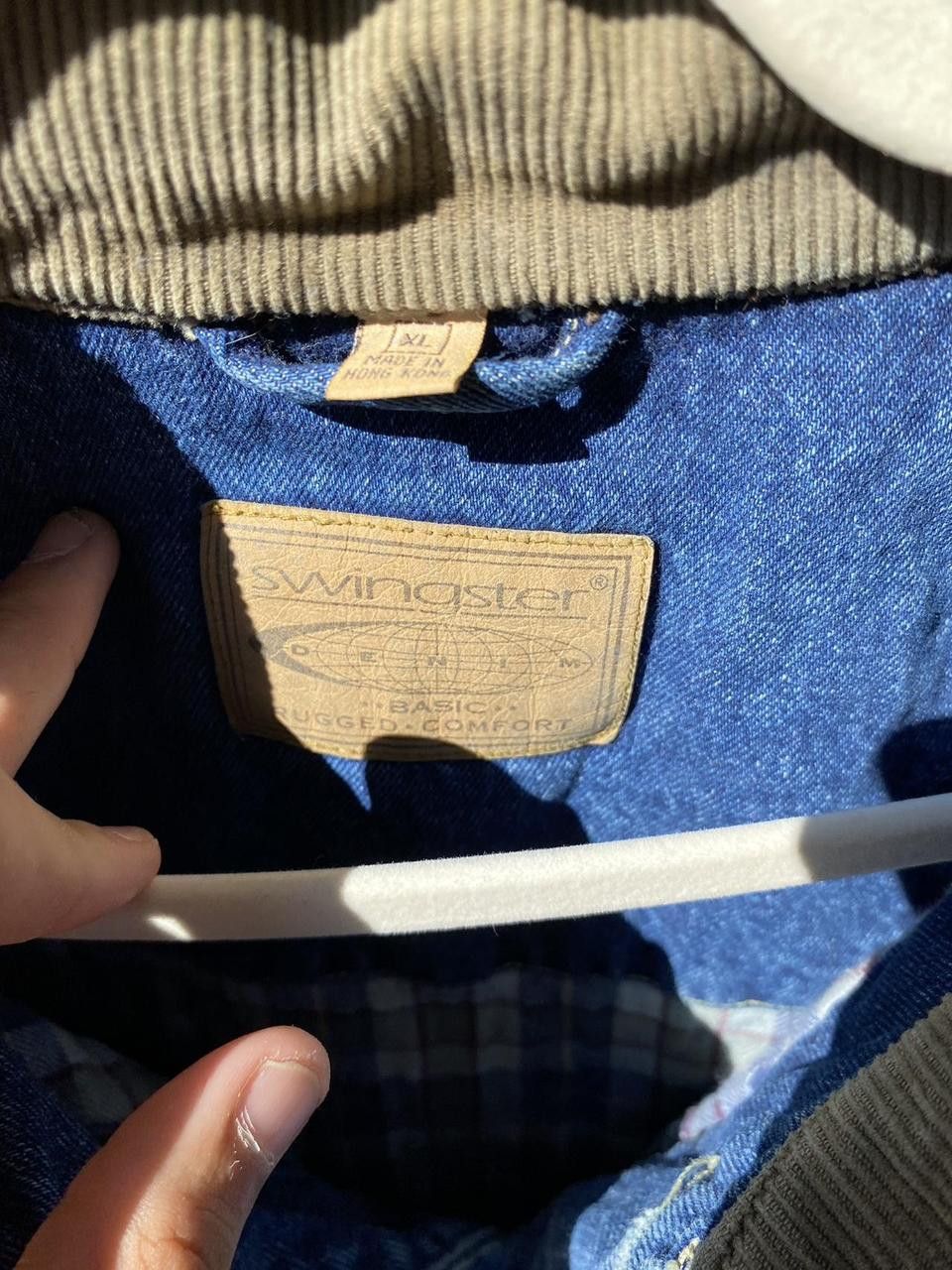 Vintage 90s Swingster Denim Plaid Quilted Navy Denim Jacket XL Size US XL / EU 56 / 4 - 7 Thumbnail