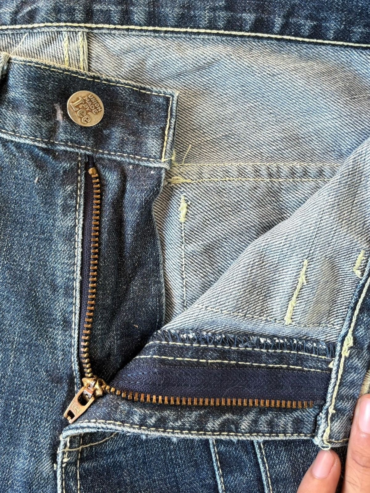 Lee Vintage Lee Union Made Distressed Bush Pants Flare Jeans Size 28" / US 6 / IT 42 - 5 Thumbnail