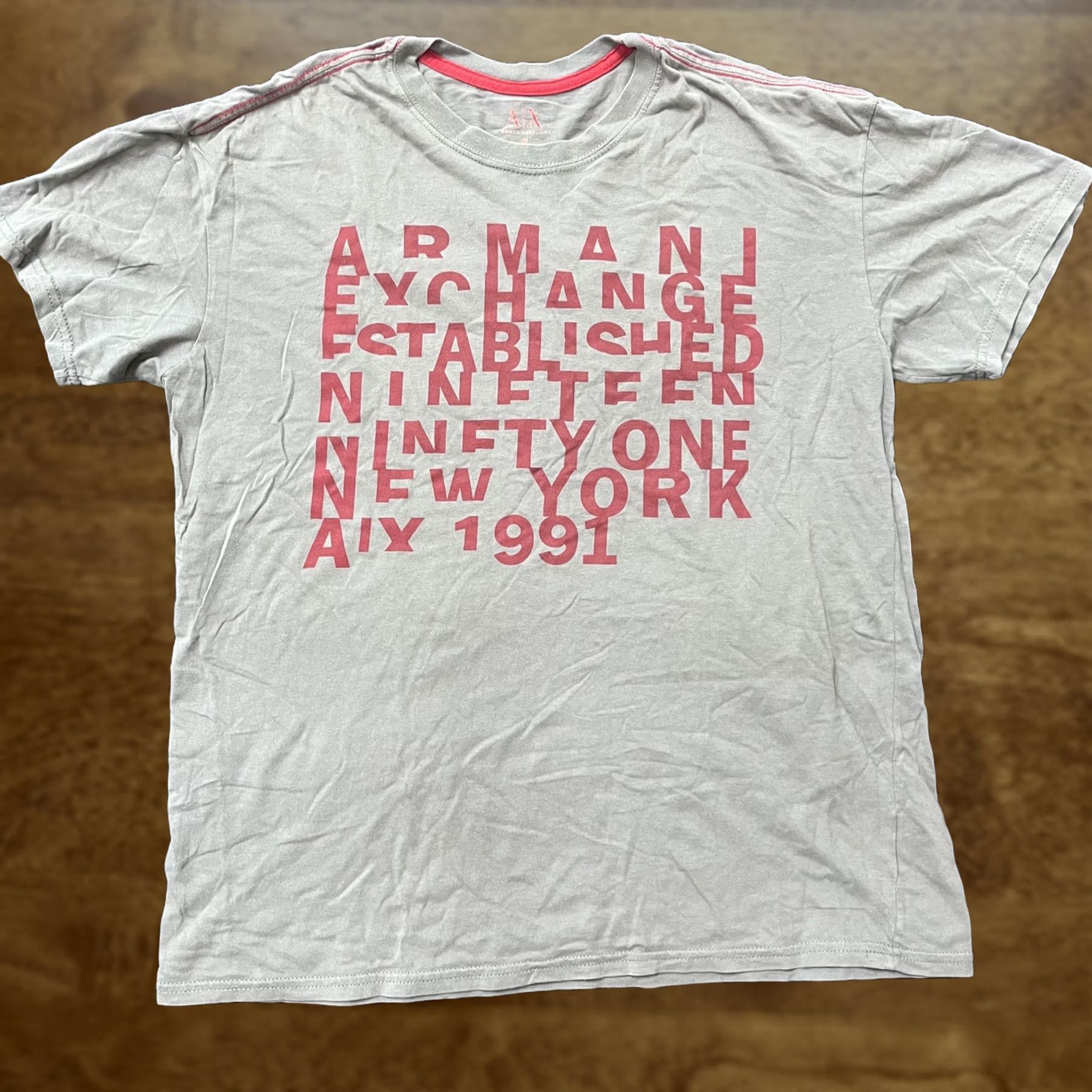 Armani Exchange Armani Exchange Shirt Mens M Gray Red Graphic New York 1991 AX Tee Crewneck Size US M / EU 48-50 / 2 - 1 Thumbnail