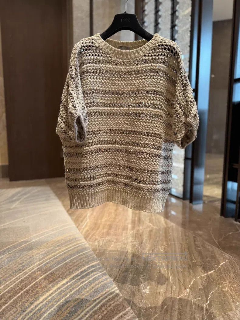 Brunello Cucinelli Brunello Cucinelli Sequined Sweater Size L / US 10 / IT 46 - 1 Thumbnail