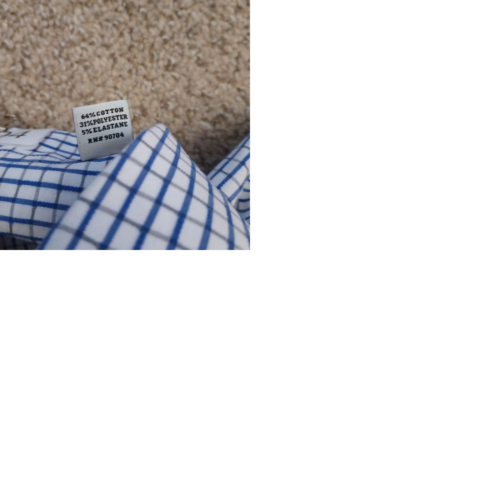 Haggar Haggar Shirt Mens 16.5 Blue Plaid Long Sleeve Button Up Cotton Blend Size US XL / EU 56 / 4 - 9 Thumbnail