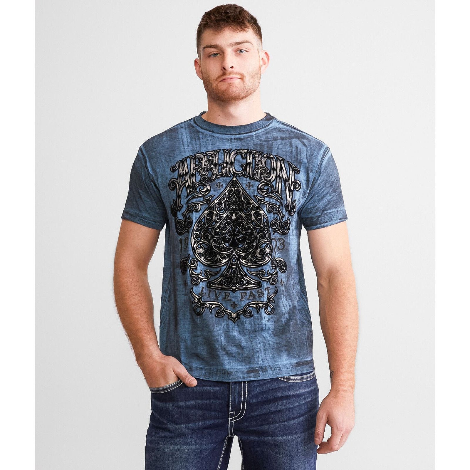 Affliction Affliction Clothing Men's T-Shirt Polaris Felt Graphic Tee Size US M / EU 48-50 / 2 - 5 Thumbnail