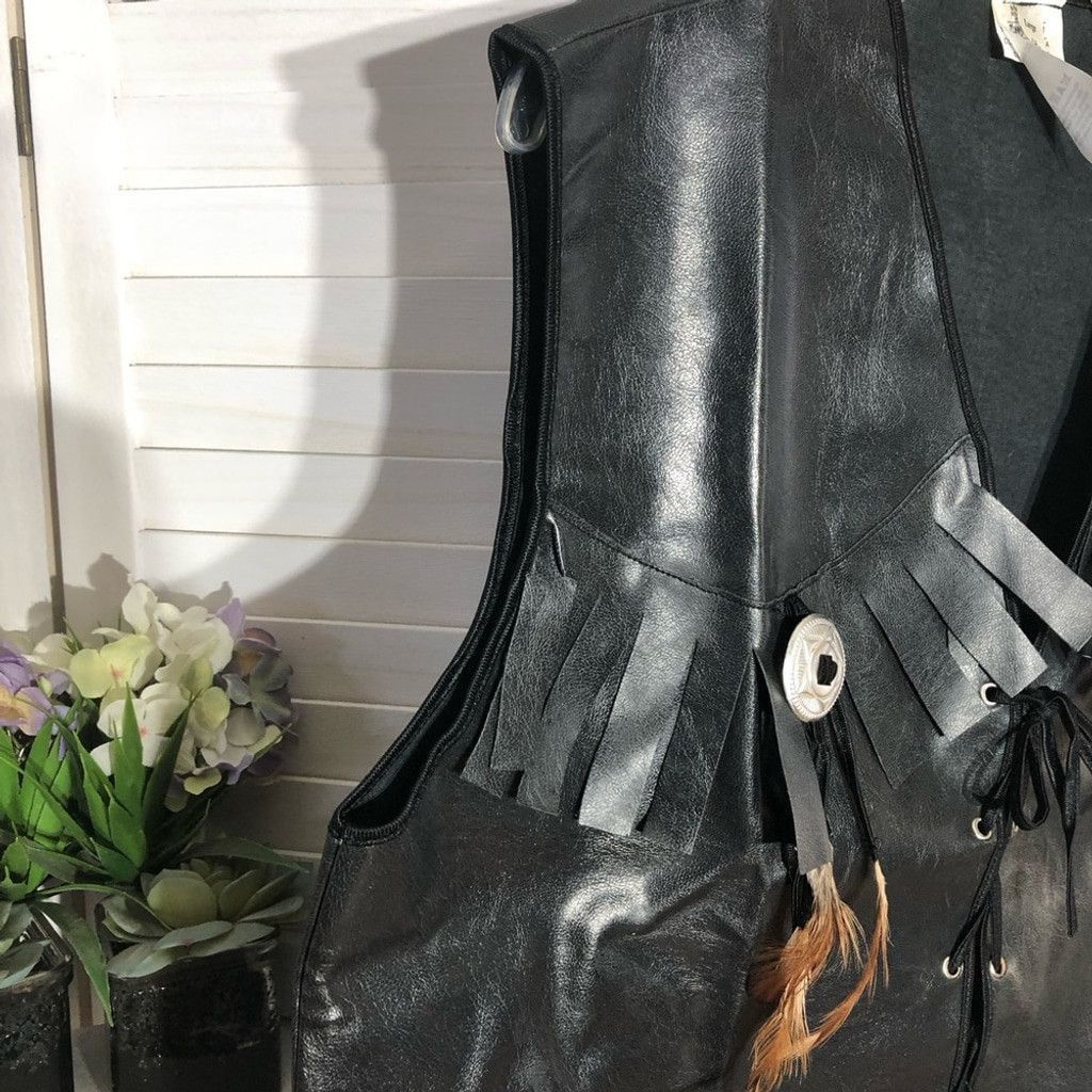 Vintage Frontier sheriff Halloween costume leather vest man’s sz L Size US L / EU 52-54 / 3 - 4 Thumbnail