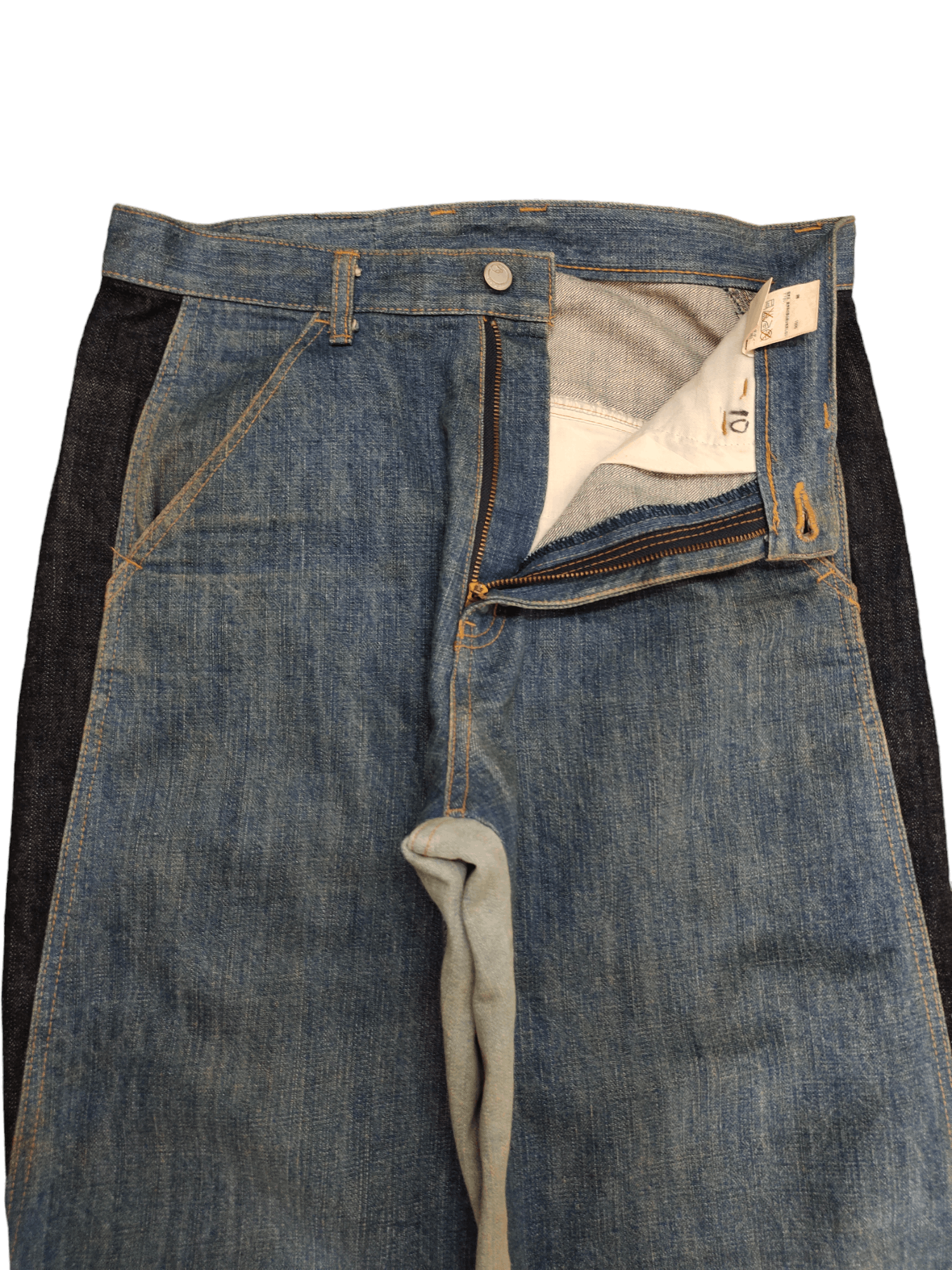 Comme des Garcons × Undercover Baggy Jean Mackdaddy Japan Tri Color Wide Leg Denim Y2k Jnco Size US 32 / EU 48 - 9 Thumbnail