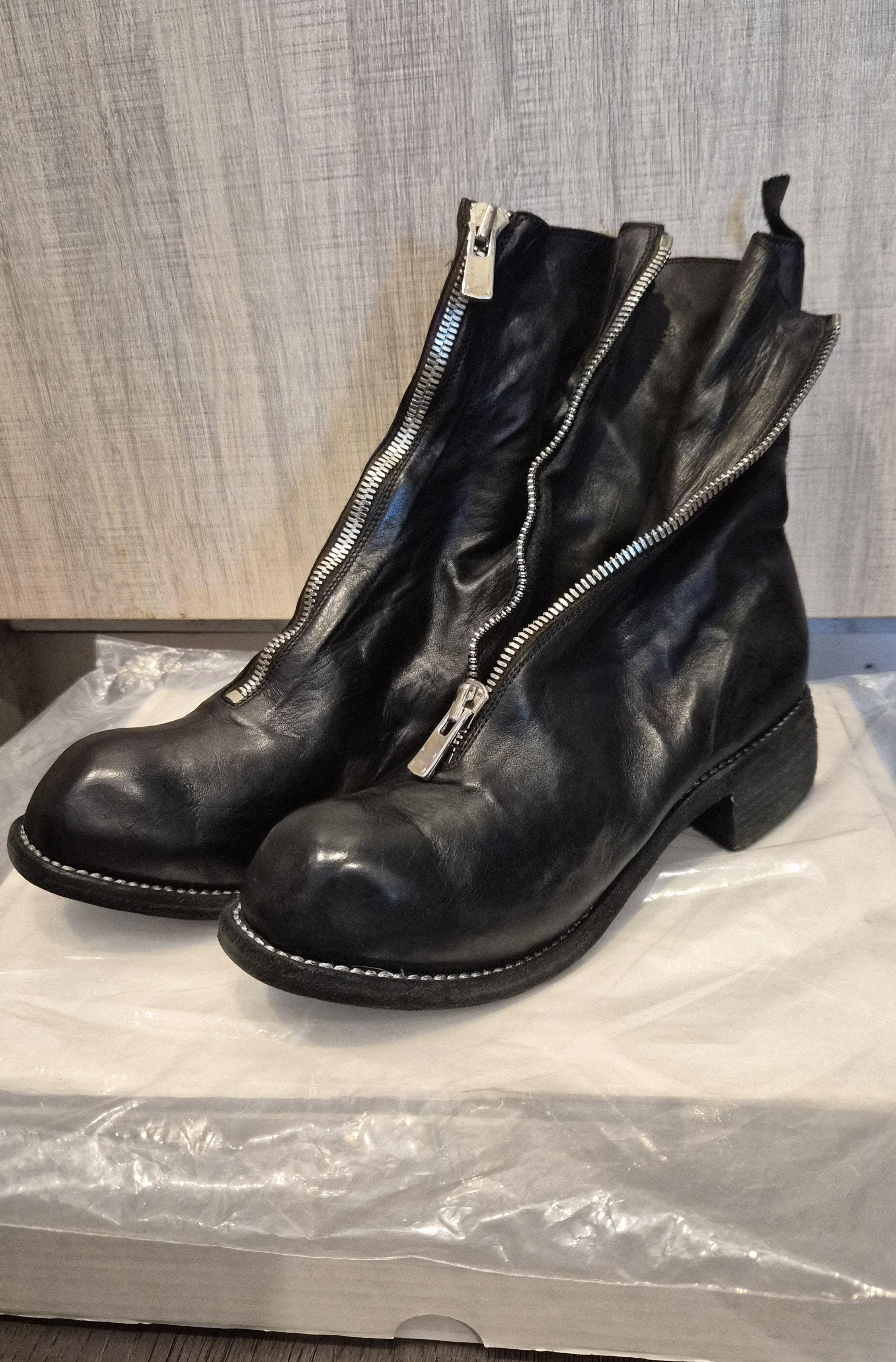 Guidi Guidi 986X Black Size 40 Back Zip Boots Horse Full Grain